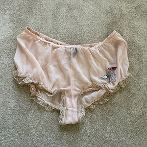 Spaghetti Pasta Kiki De Montparnasse Lace Trim Pink Panties Bloomers Small